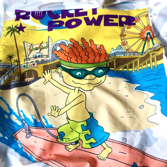 Nickelodeon x Members Only Rocket Power Windbreaker Jacket 1/4 Zip Mens Small - Picture 2 of 11